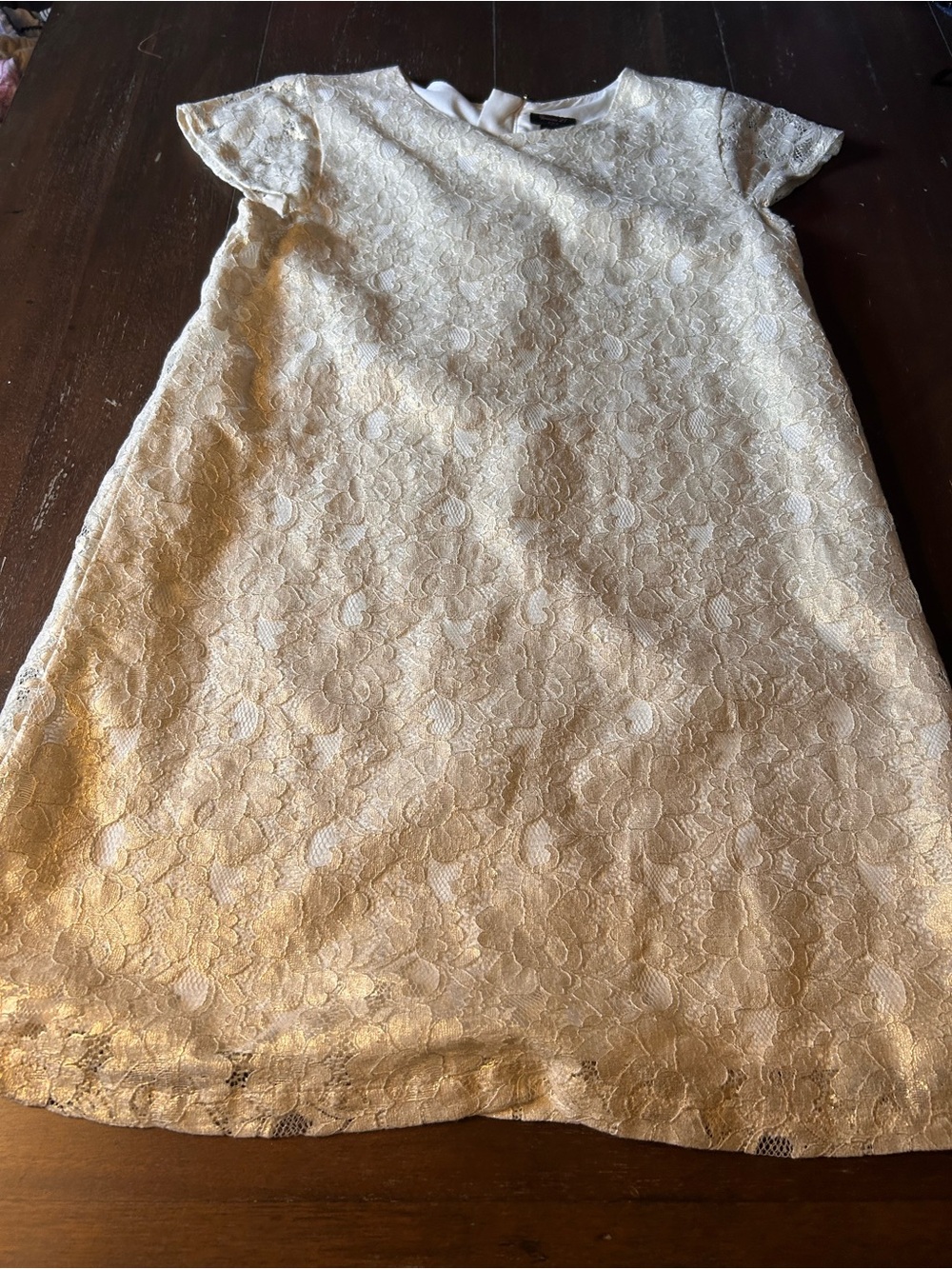 Forever 21 Girls Ivory Lace Shift Dress